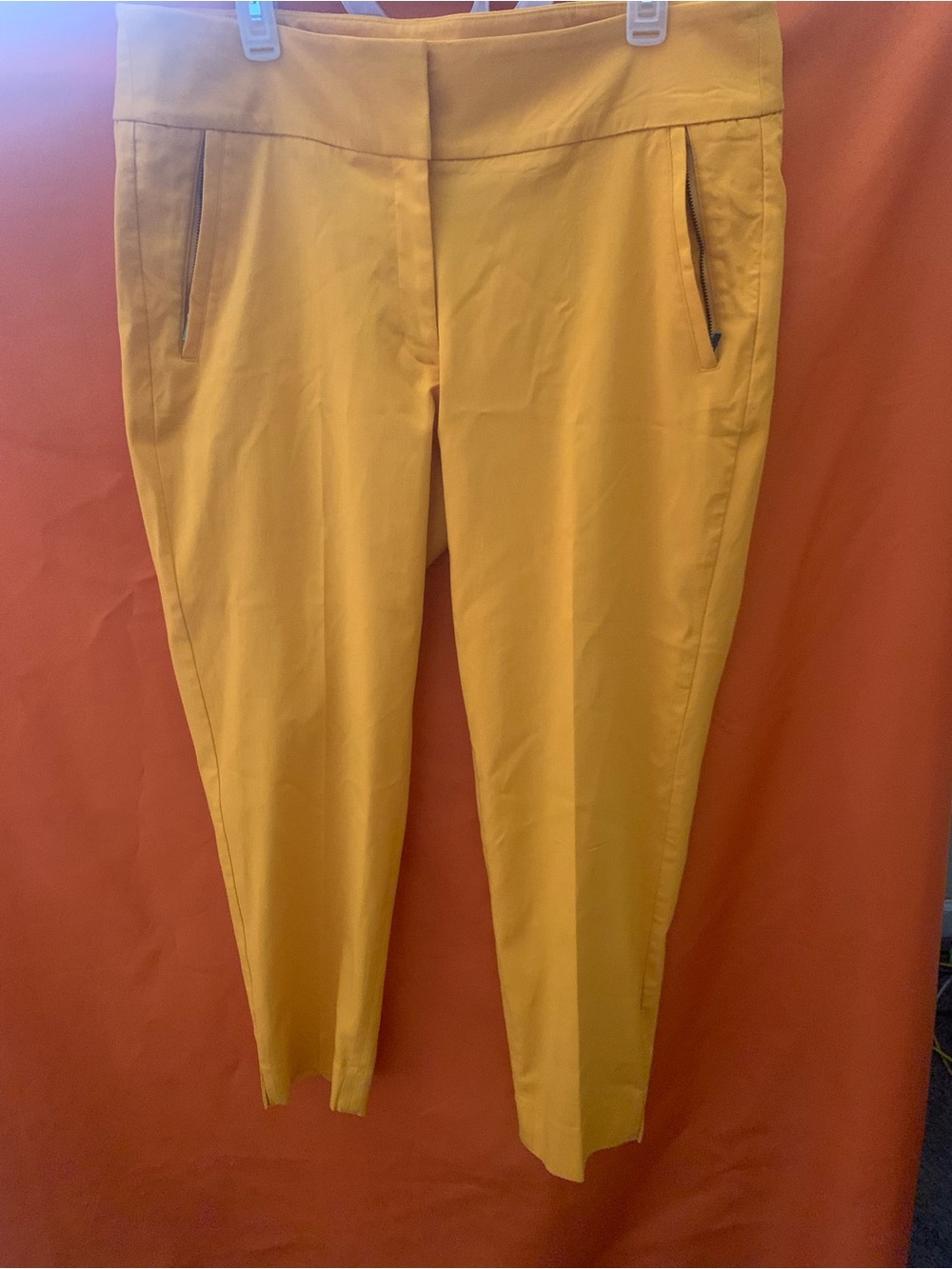 Lane Bryant Women’s Casual Yellow Chinos with Zip Pocket Details